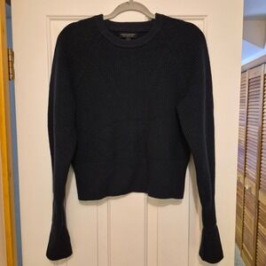 Banana Republic 100% Merino Extra Fine Wool Women's Ribknit Crewneck Sweater